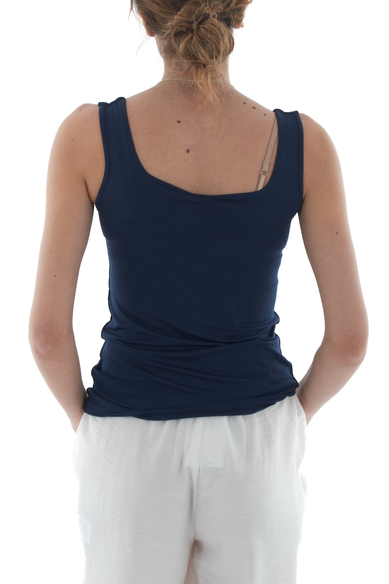 canottiera scollo quadro da Donna Susy mix - Blu