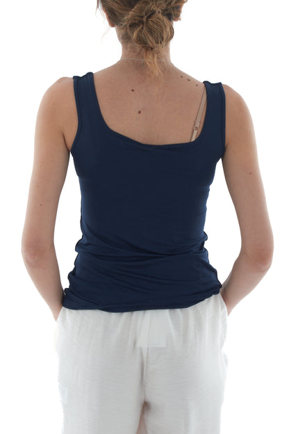 canottiera scollo quadro da Donna Susy mix - Blu