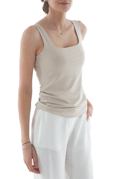 canottiera scollo quadro da Donna Susy mix - Burro