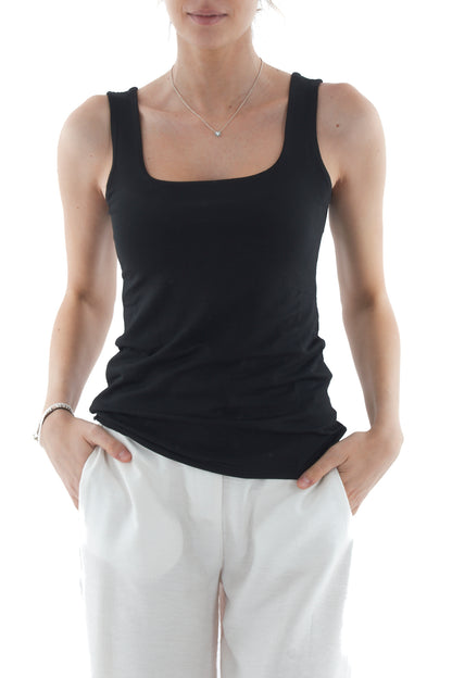 canottiera scollo quadro da Donna Susy mix - Blu