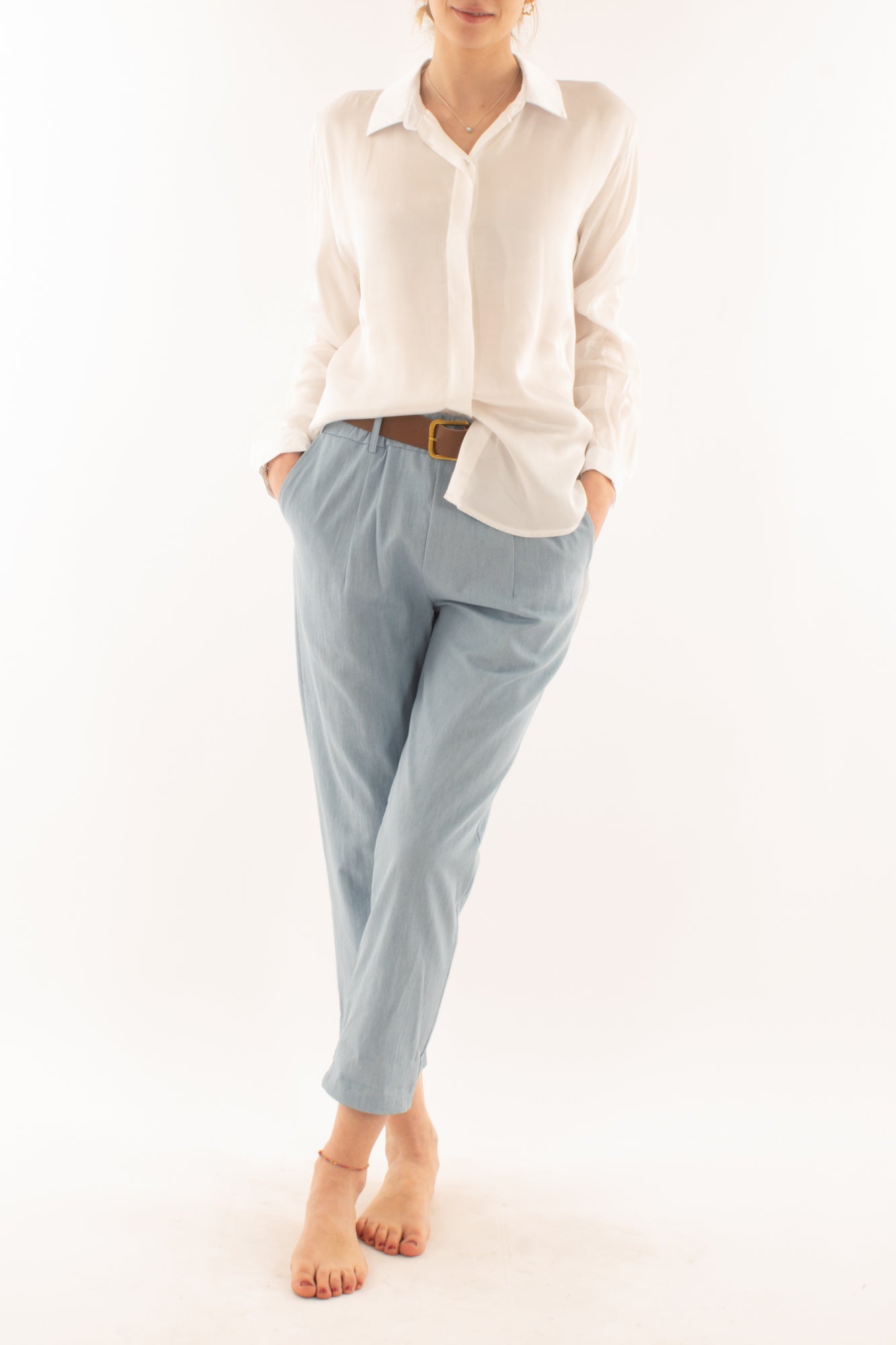 SUSY MIX Pantalone alla caviglia da Donna Susy mix - Blu Celeste