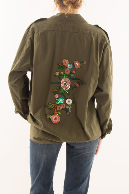 Camicia over con ricamo da Donna Susymix - Verde