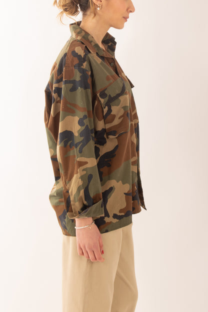 Camicia over camouflacge da Donna Susy mix - Verde