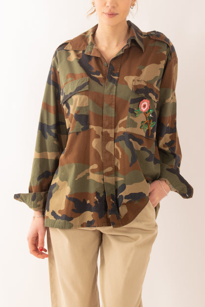 Camicia over camouflacge da Donna Susy mix - Verde