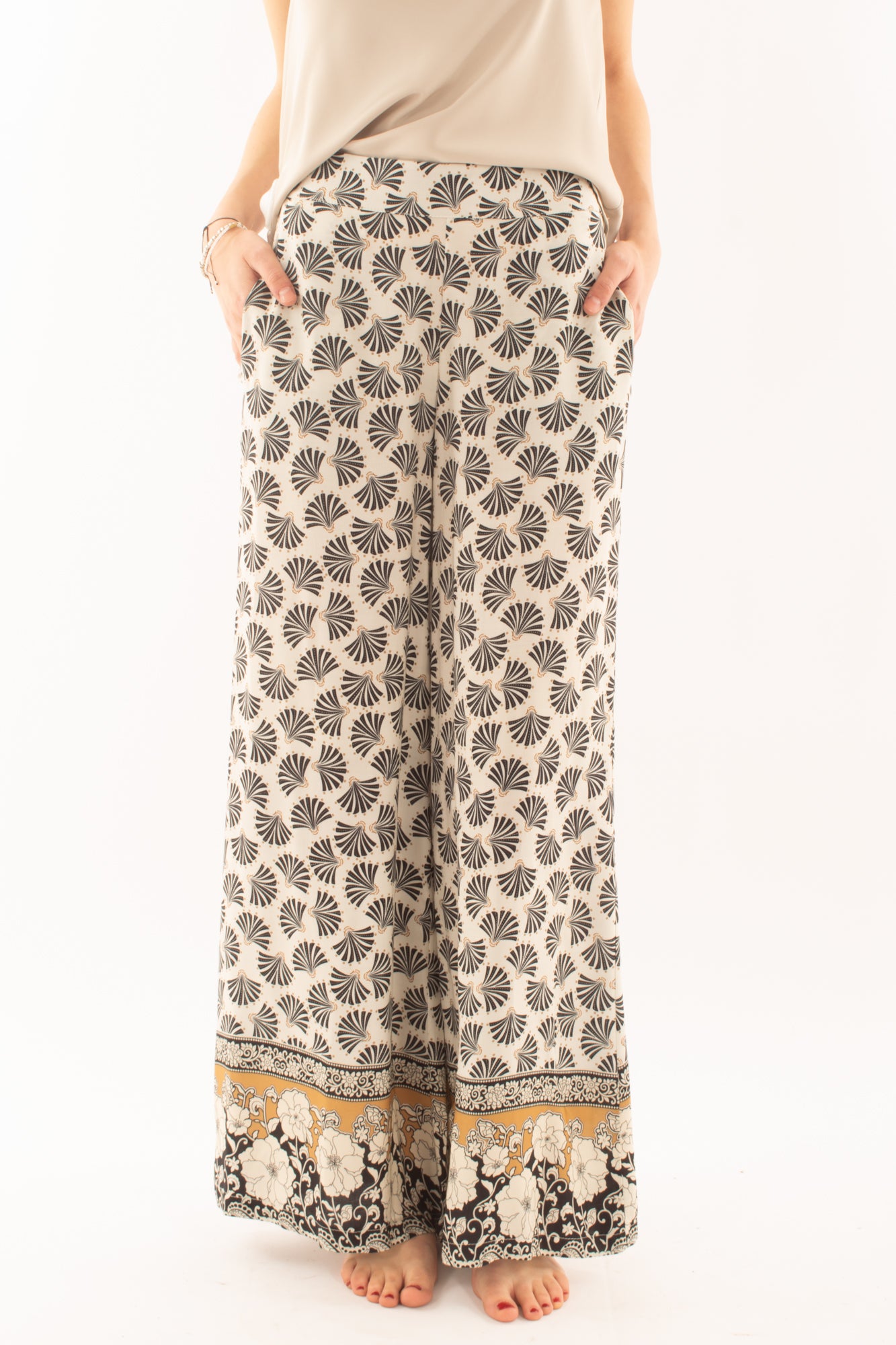 SUSY MIX Pantalone fantasia da Donna Susy mix - Rosso Nero