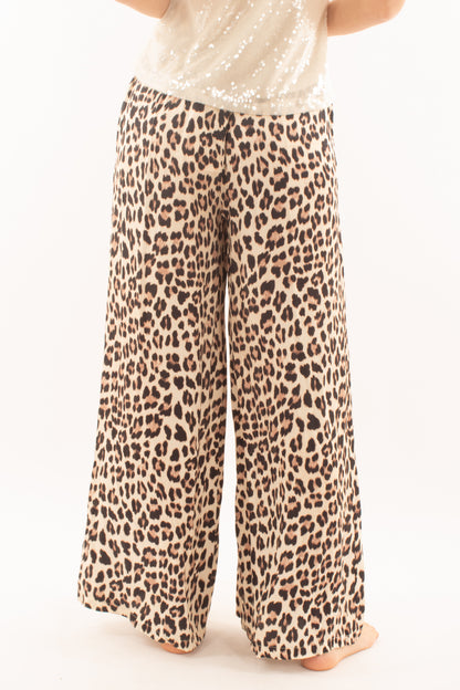 Pantalone maculato a palazzo Susy mix - Nero