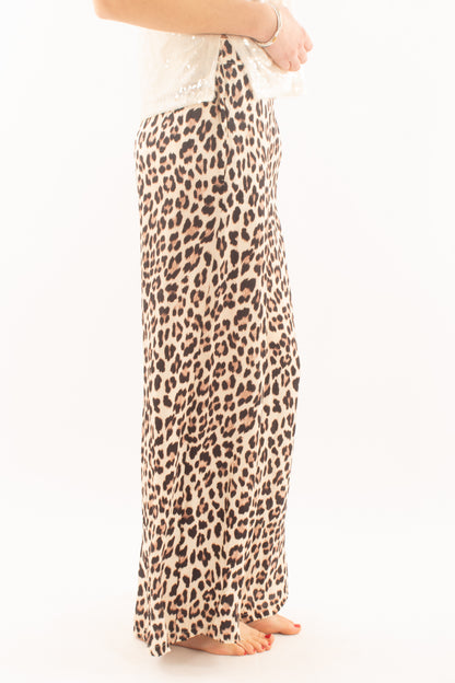 Pantalone maculato a palazzo Susy mix - Nero