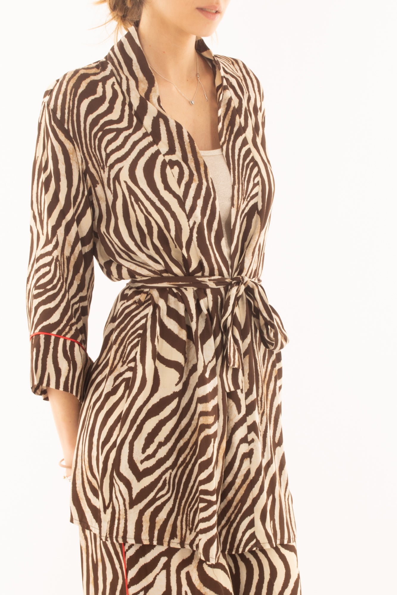 Kimono leopardato da Donna Susy mix - Moro