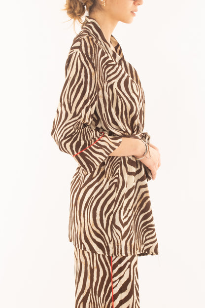 Kimono leopardato da Donna Susy mix - Moro