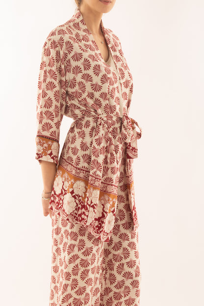 Kimono in viscosa da Donna Susy mix - Rosso india