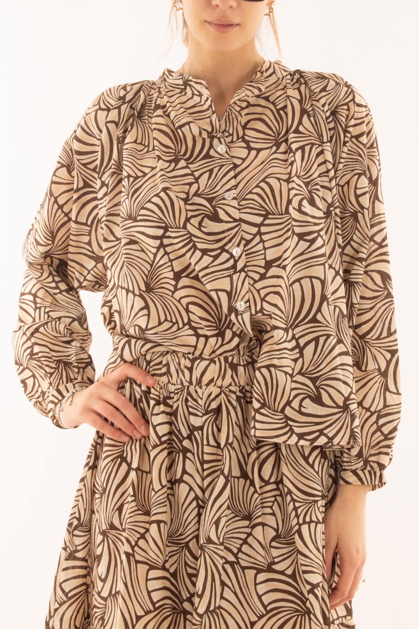 Camicia over fantasia da Donna Susy mix -Caffè