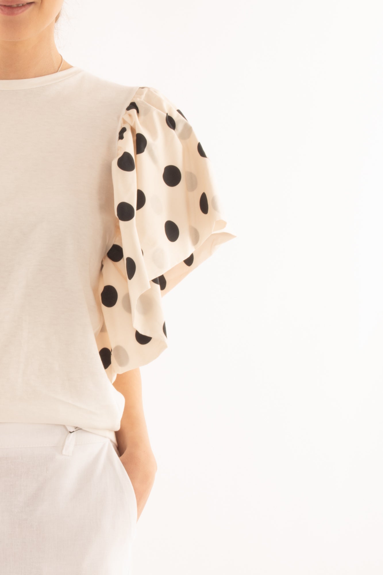 T-shirt con pois da Donna Susy mix - Bianco