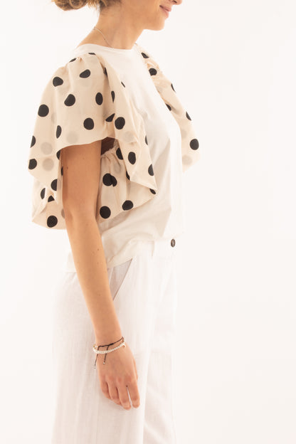 T-shirt con pois da Donna Susy mix - Bianco