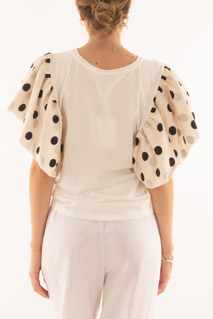 T-shirt con pois da Donna Susy mix - Bianco