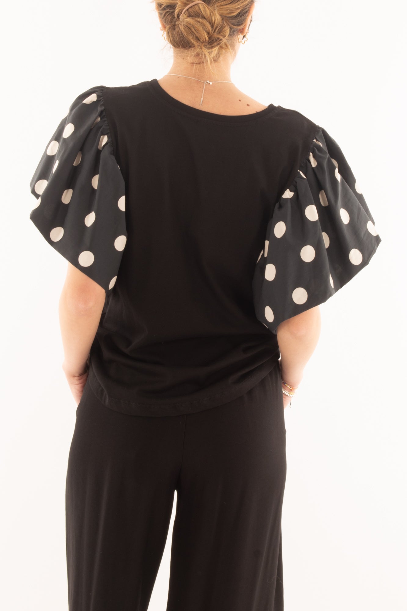 T-shirt con pois da Donna Susy mix - Nero
