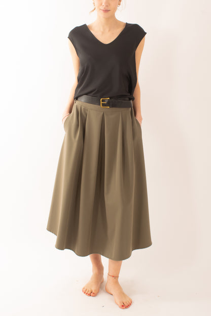 Gonna lunga a ruota da Donna Susy mix - Verde