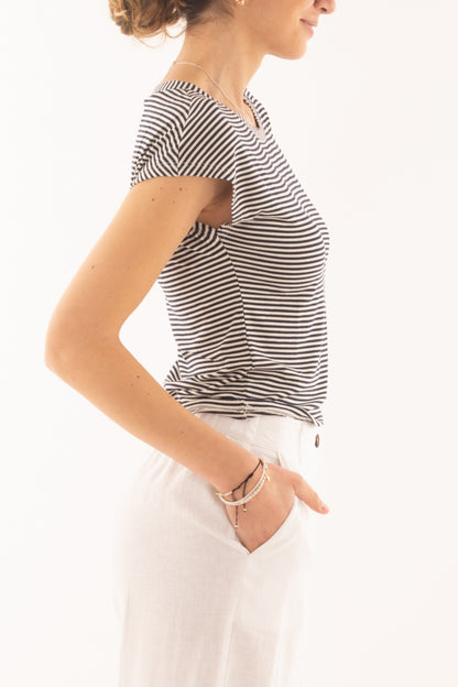 T-shirt mille righe da Donna Susy mix - Blu