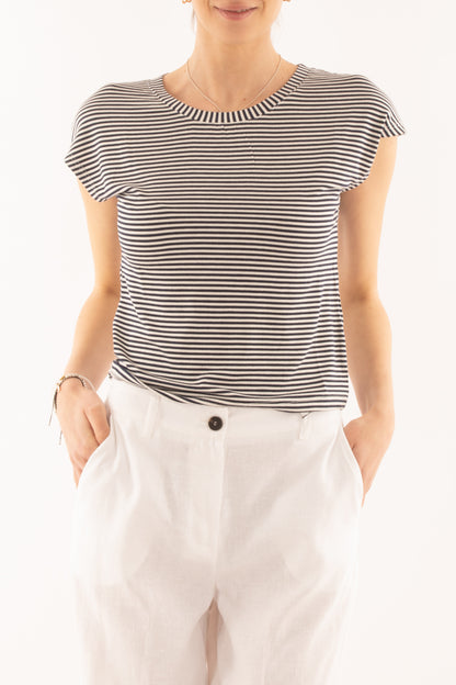 T-shirt mille righe da Donna Susy mix - Blu