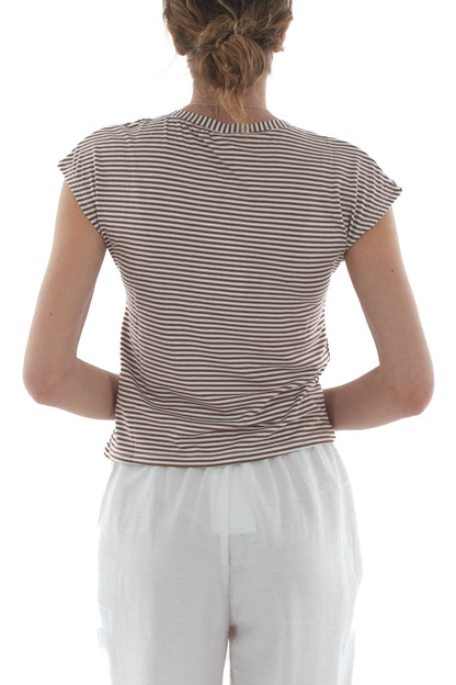 T-shirt mille righe da Donna Susy mix - Nero