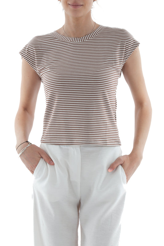 T-shirt mille righe da Donna Susy mix - Nero