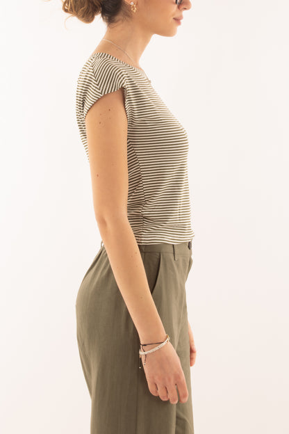 T-shirt mille righe da Donna Susy mix - Verde