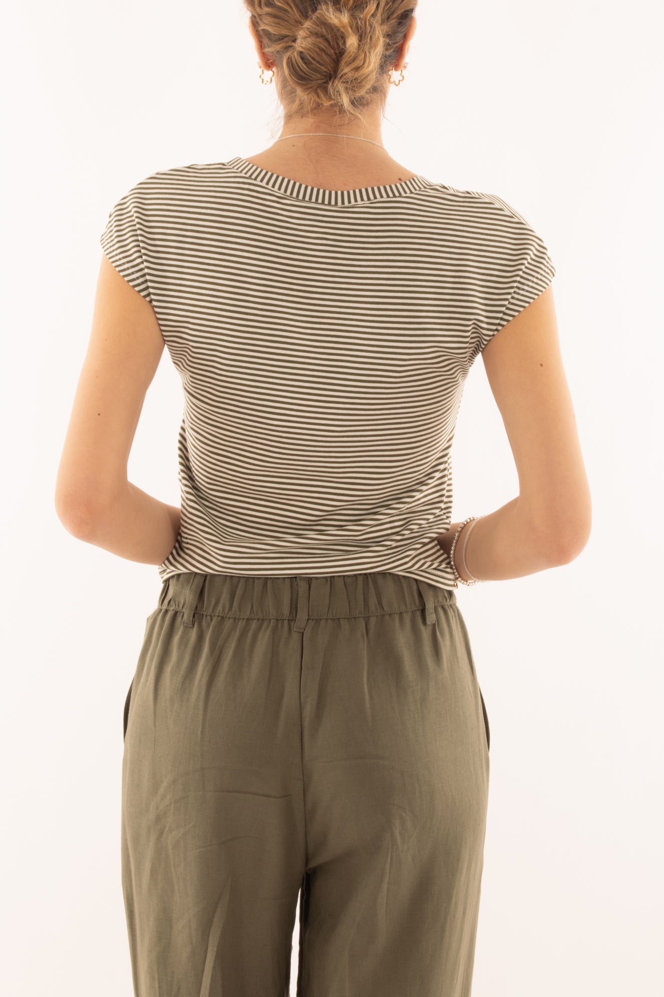 T-shirt mille righe da Donna Susy mix - Verde