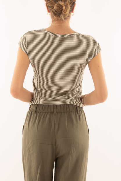 T-shirt mille righe da Donna Susy mix - Verde