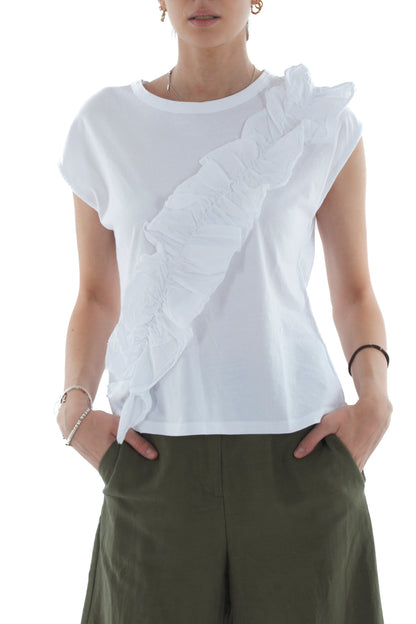 T-shirt con rouge di sbiego da Donna Susy mix - Bianco