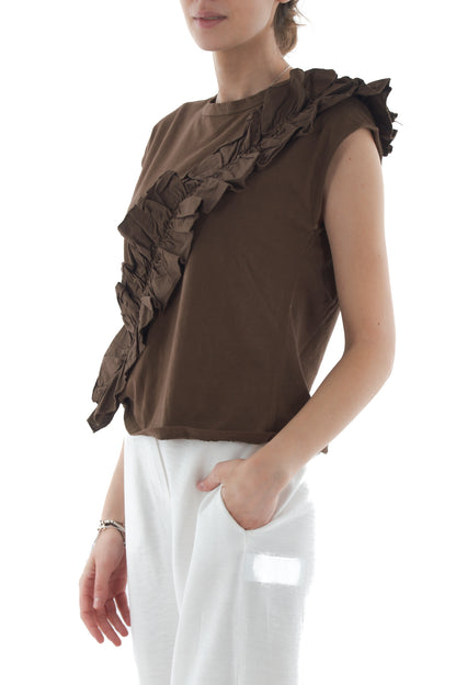 T-shirt con rouge di sbiego da Donna Susy mix - Moro