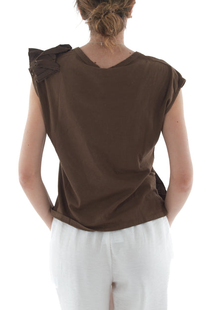 T-shirt con rouge di sbiego da Donna Susy mix - Moro