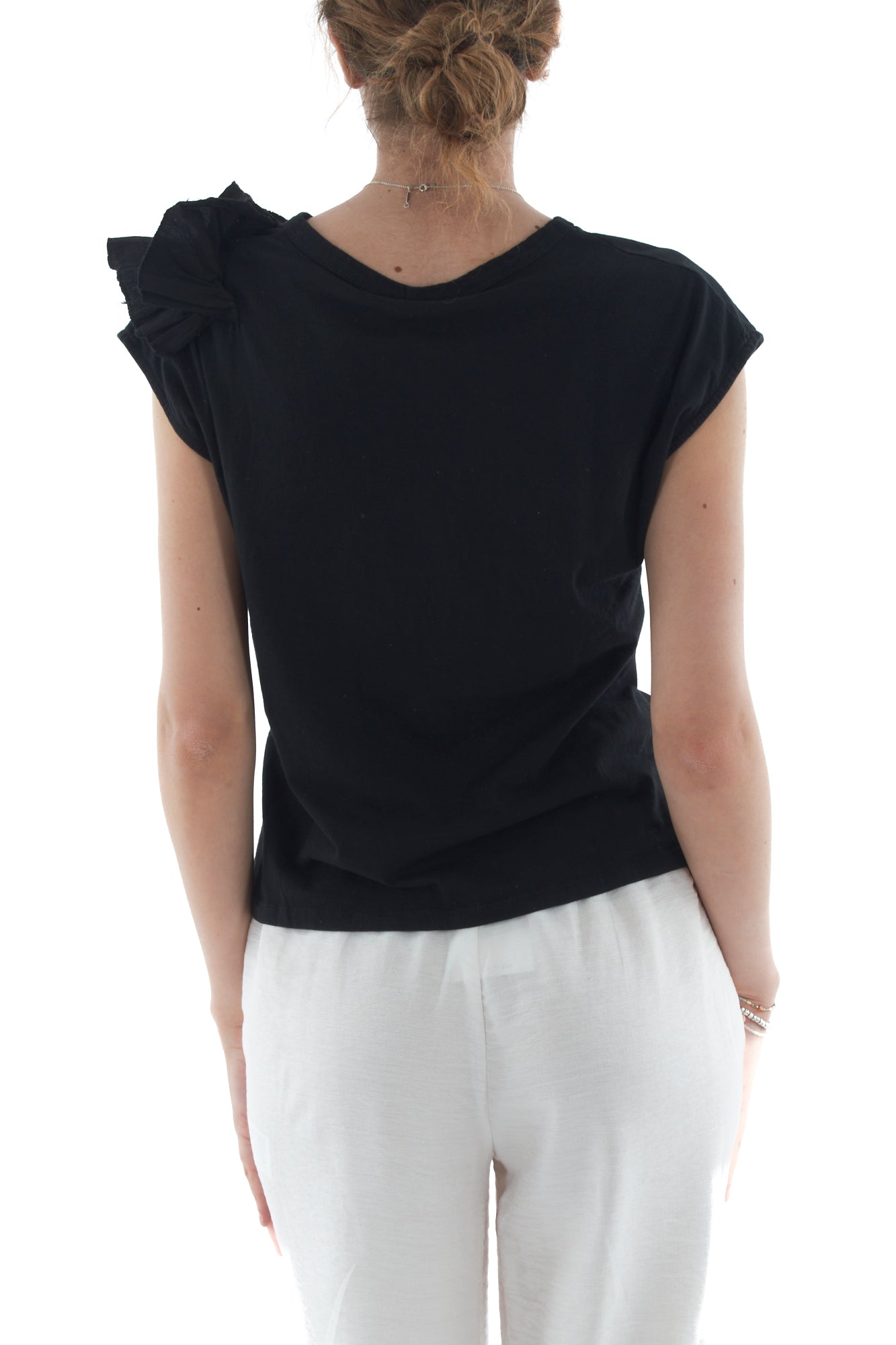 T-shirt con rouge di sbiego da Donna Susy mix - Nero