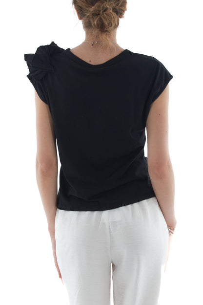 T-shirt con rouge di sbiego da Donna Susy mix - Nero