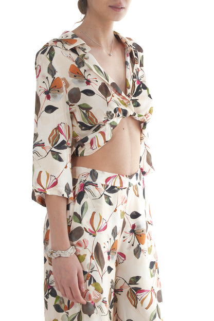 Blusa incrociata da Donna Susy mix - Burro