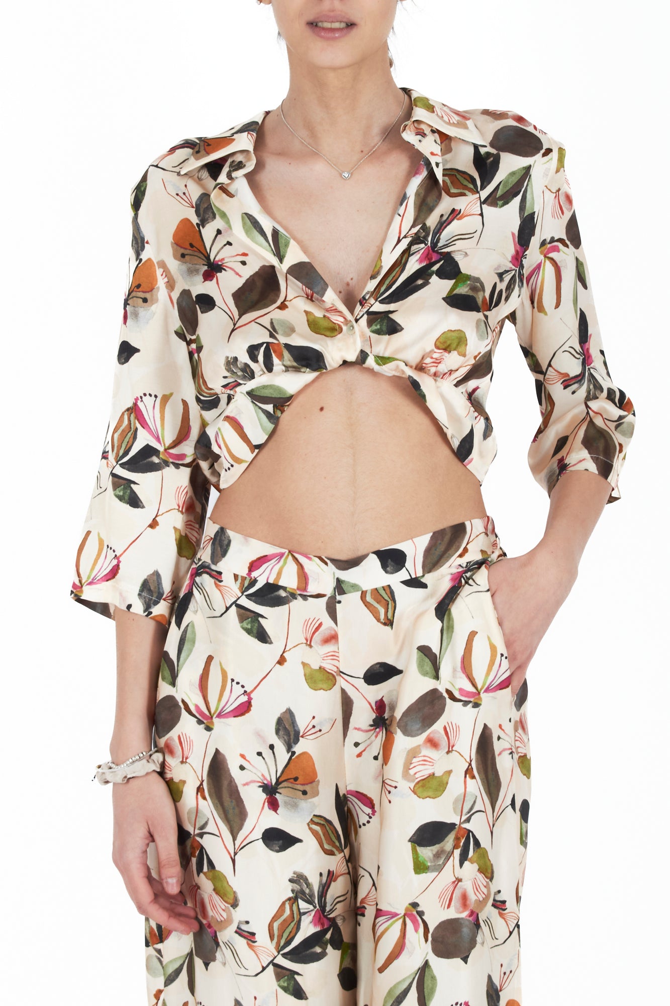 Blusa incrociata da Donna Susy mix - Burro