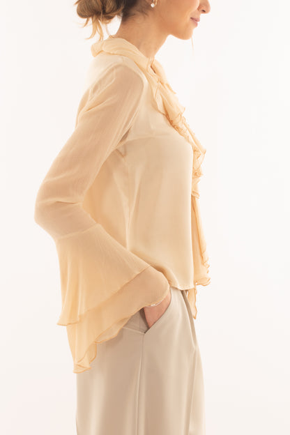 Blusa con voilà da Donna Susy mix elite - Crema