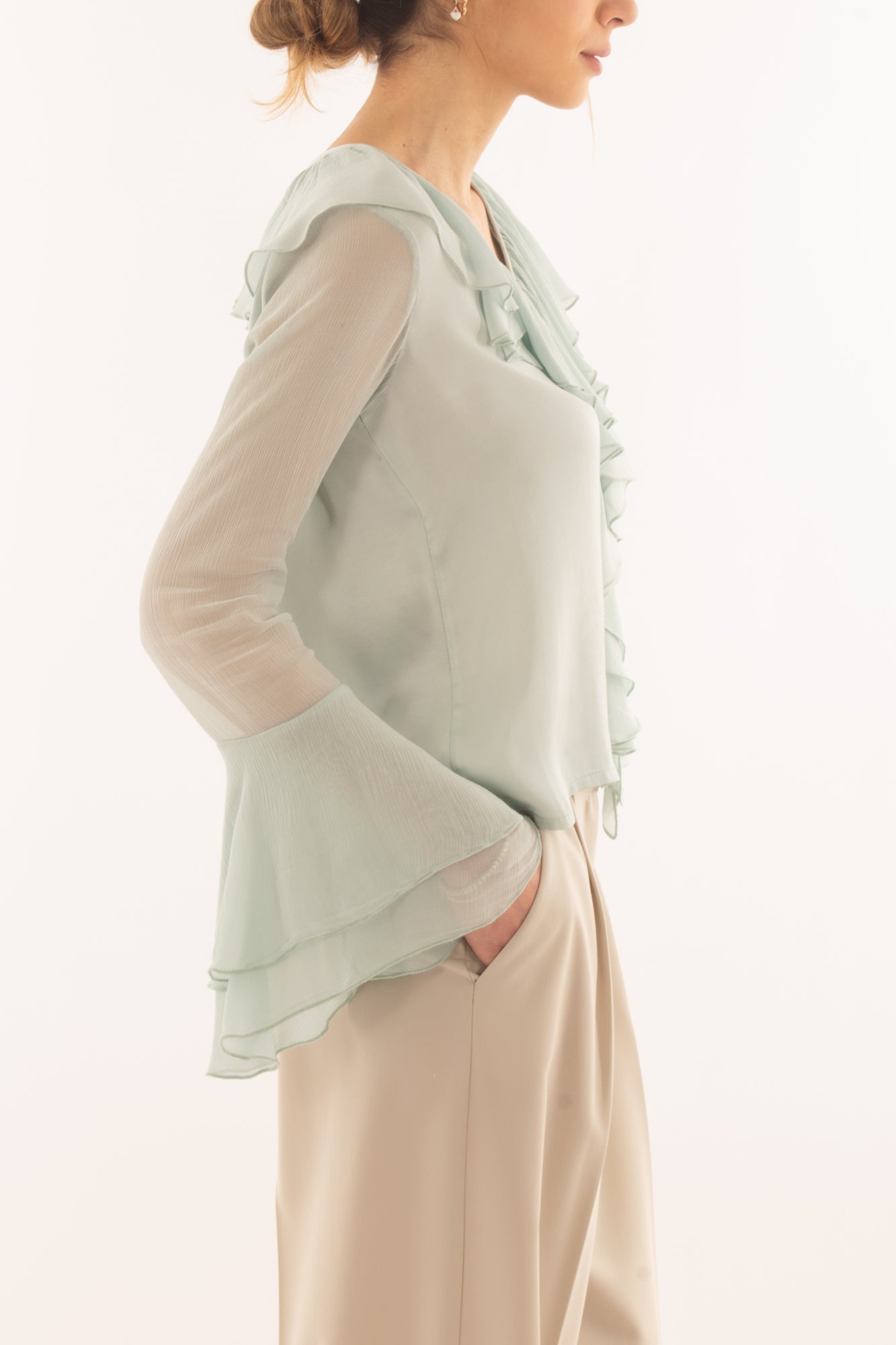 Blusa con voilà da Donna Susy mix elite - Verde