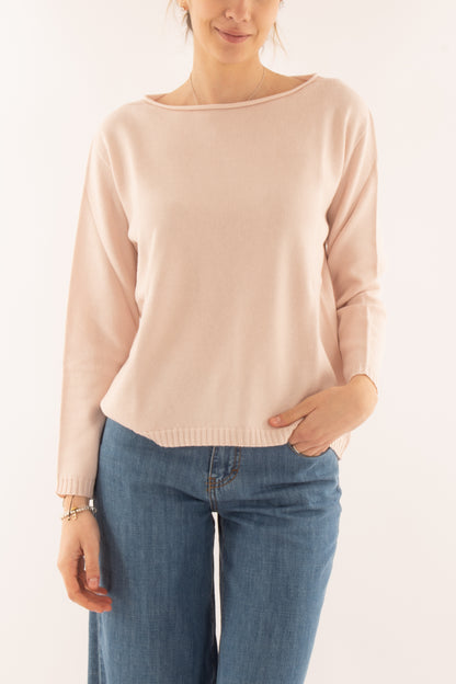 Maglia collo a barca da Donna Susy mix - Rosa