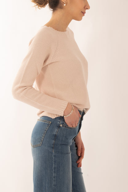 Maglia di filo a girocollo da Donna Susy mix - Rosa