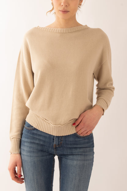 Maglia collo a barca Susy mix - Corda