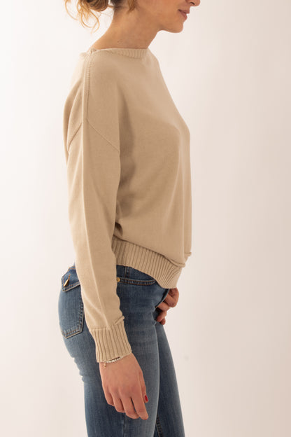 Maglia collo a barca Susy mix - Corda