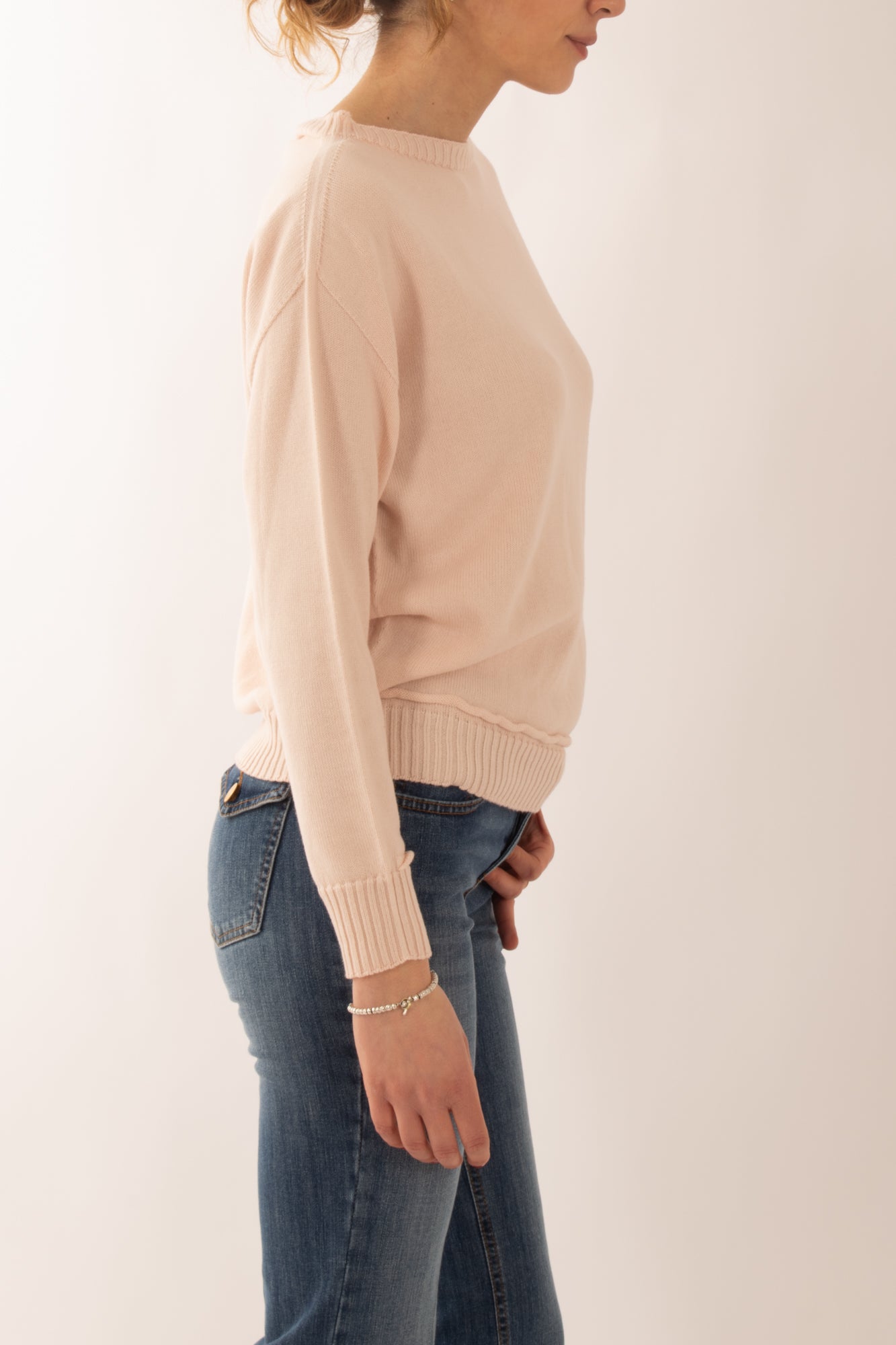 Maglia collo a barca Susy mix - Rosa