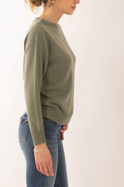 Maglia collo a barca Susy mix - Verde