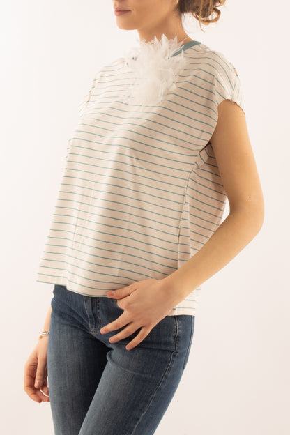 T-shirt rigata da Donna Susy mix - Verde