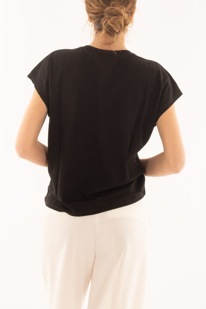 Maglia a v da Donna - Susy mix - Nero