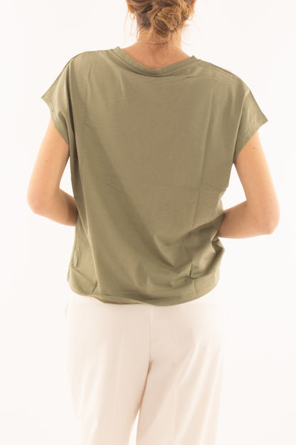 Maglia a v da Donna - Sussy mix - Verde