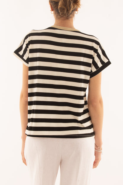 Maglia a v rigata da Donna Susy mix - Blu