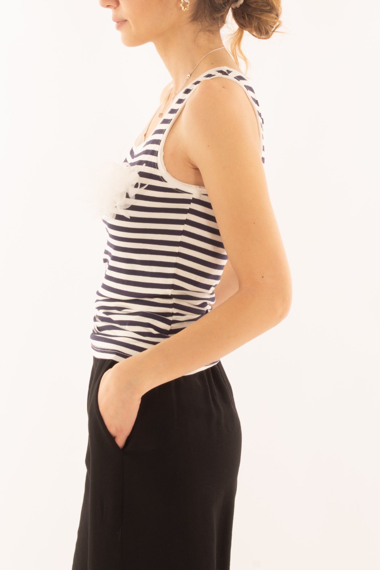 Canottiera rigata in viscosa da Donna Susy mix - Blu