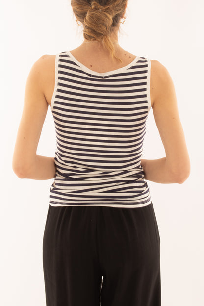 Canottiera rigata in viscosa da Donna Susy mix - Blu