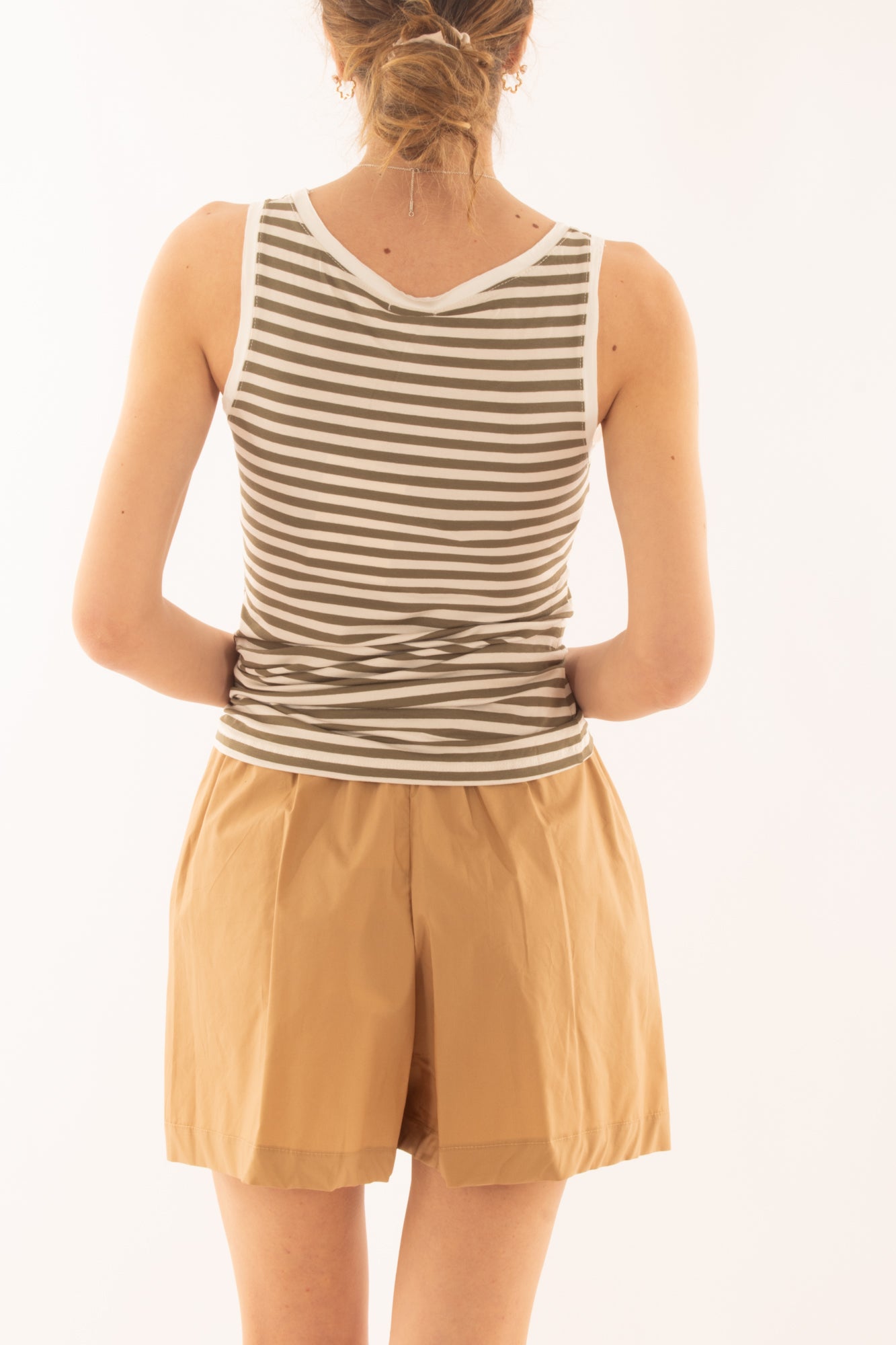 Canottiera rigata in viscosa da Donna Susy mix - Verde