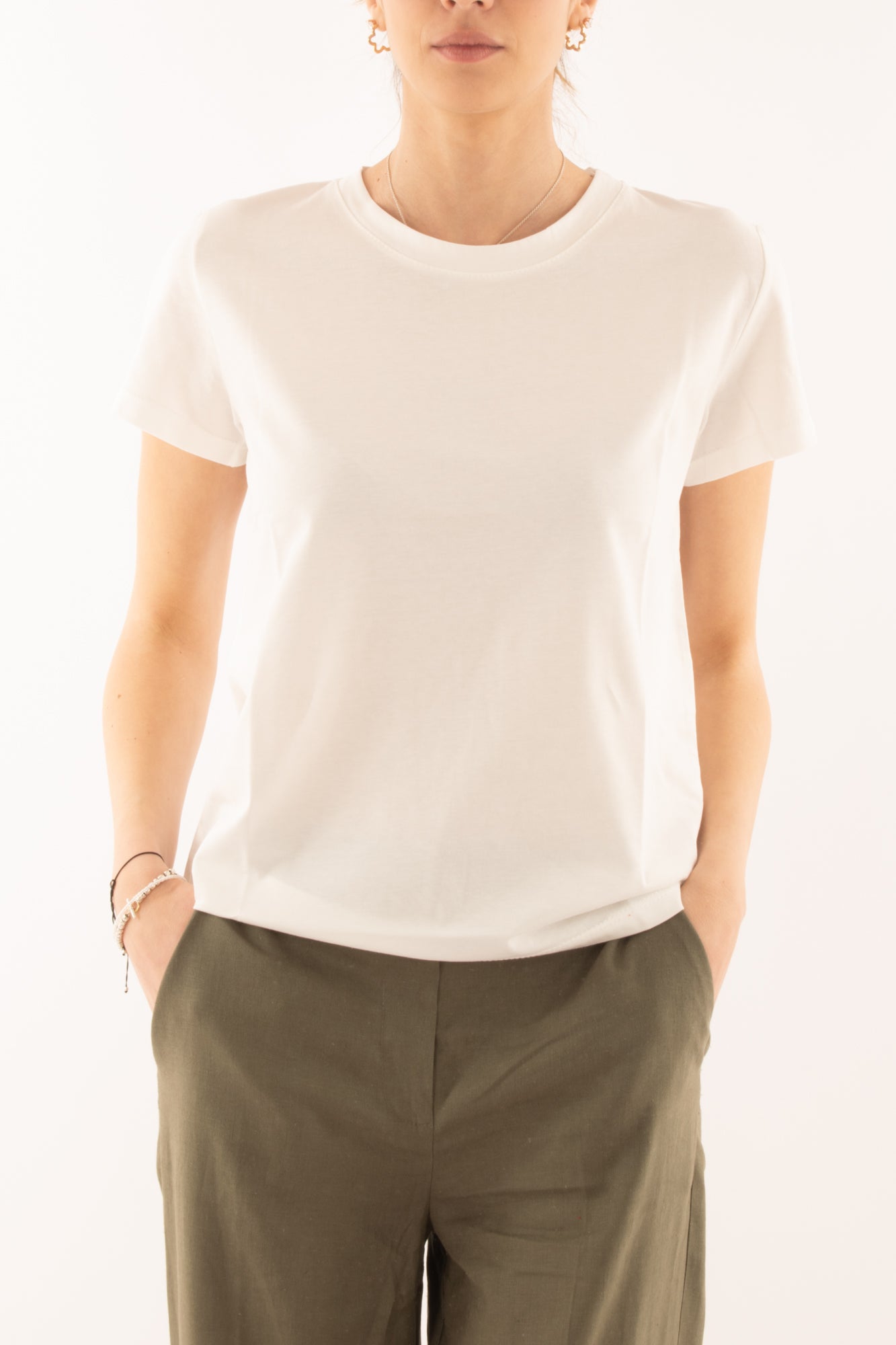 T-shirt base da Donna Susy mix - Panna